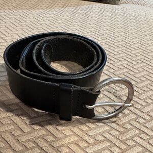 GAP Black Leather Belt with Silver Buckle